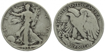 USA 1/2 Dollar 1934 o. Mzz. - Walking Liberty